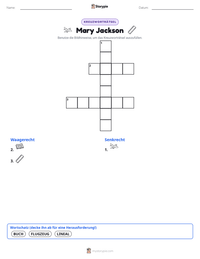 Mary Jackson druckbare Arbeitsblatt Vorschau