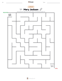 Mary Jackson yazdırılabilir çalışma sayfası önizlemesi