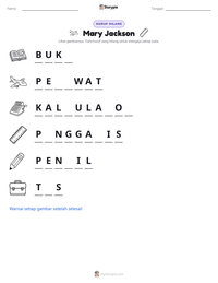 Prabaca lembar kerja cetak Mary Jackson