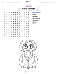 Prabaca lembar kerja cetak Mary Jackson