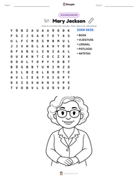 Mary Jackson afdrukbare werkblad voorbeeld