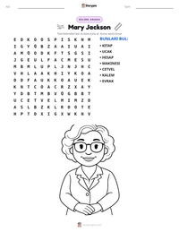 Mary Jackson yazdırılabilir çalışma sayfası önizlemesi