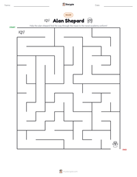 Alan Shepard printable worksheet preview