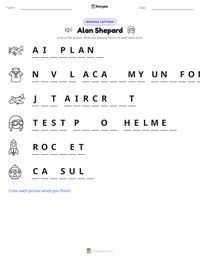 Alan Shepard printable worksheet preview