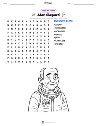 Prévia da folha de atividades imprimível Alan Shepard