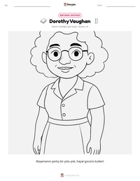 Dorothy Vaughan yazdırılabilir çalışma sayfası önizlemesi