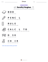 Dorothy Vaughan printable worksheet preview