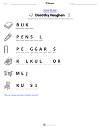 Prabaca lembar kerja cetak Dorothy Vaughan