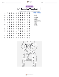 Dorothy Vaughan printable worksheet preview