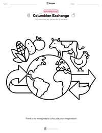 Columbian Exchange coloring page for kids