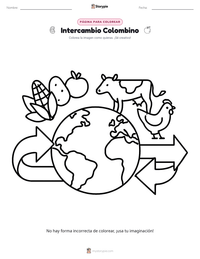 Página para colorear de Intercambio Colombino para niños
