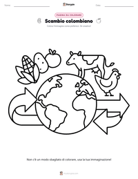 Pagina da colorare di Scambio colombiano per bambini