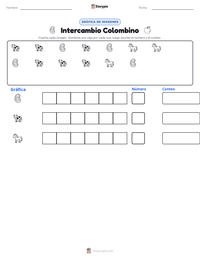 Vista previa de la hoja de trabajo imprimible de Intercambio Colombino