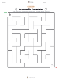 Vista previa de la hoja de trabajo imprimible de Intercambio Colombino