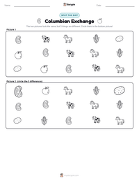 Columbian Exchange printable worksheet preview