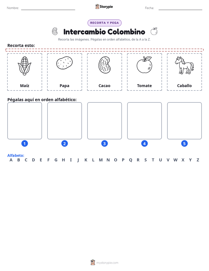 Cortar y Pegar el Alfabeto