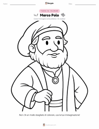 Pagina da colorare di Marco Polo per bambini