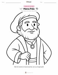Página de colorir Marco Polo para crianças