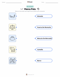 Hoja de trabajo imprimible de Marco Polo para niños
