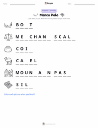 Marco Polo printable worksheet preview
