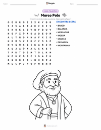 Prévia da folha de atividades imprimível Marco Polo