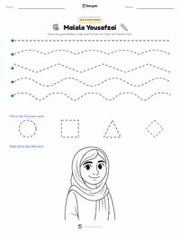 Malala Yousafzai druckbare Arbeitsblatt Vorschau