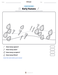 Early Humans printable worksheet preview