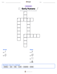Early Humans printable worksheet preview