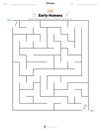 Early Humans printable worksheet preview