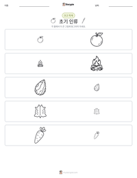 초기 인류 인쇄 가능한 워크시트 미리보기