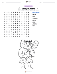 Early Humans printable worksheet preview
