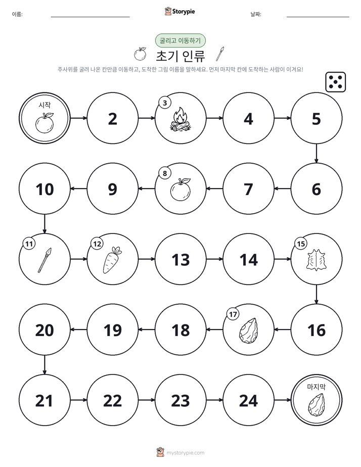 주사위 굴리고 이동하기 게임