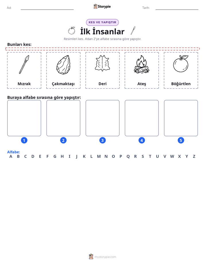 Kes & Yapıştır Alfabe