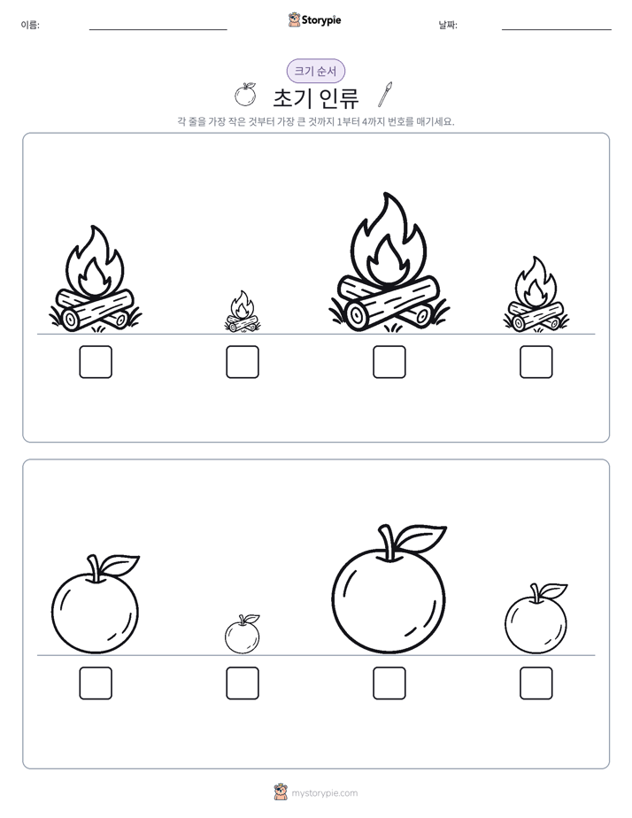 크기 순서