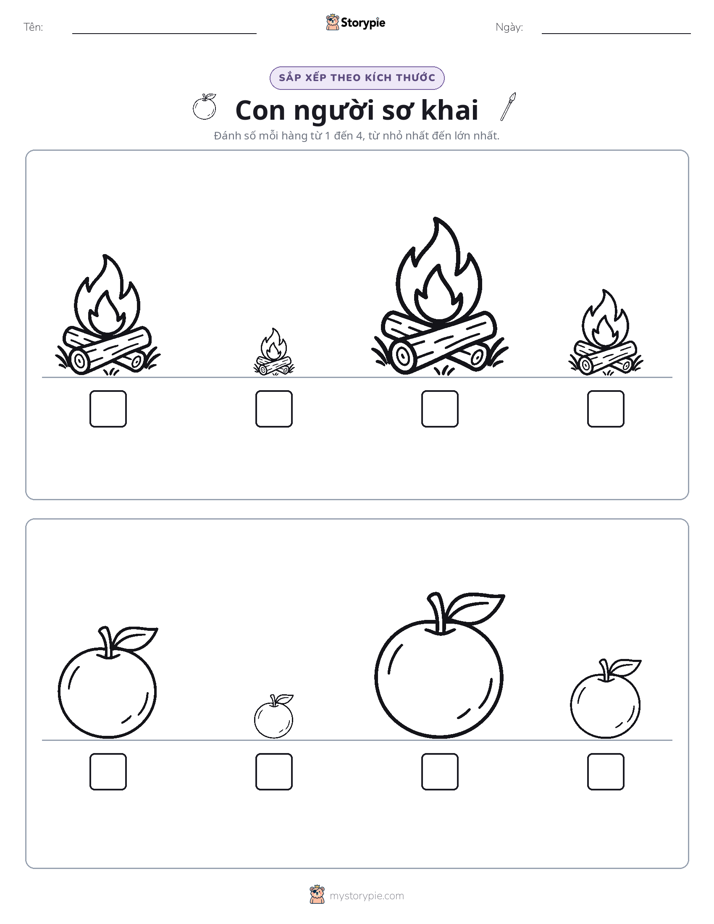 Thứ Tự Kích Thước