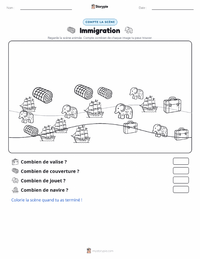 Aperçu de la feuille de travail imprimable Immigration