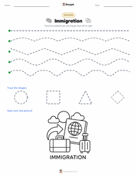 Immigration printable worksheet preview