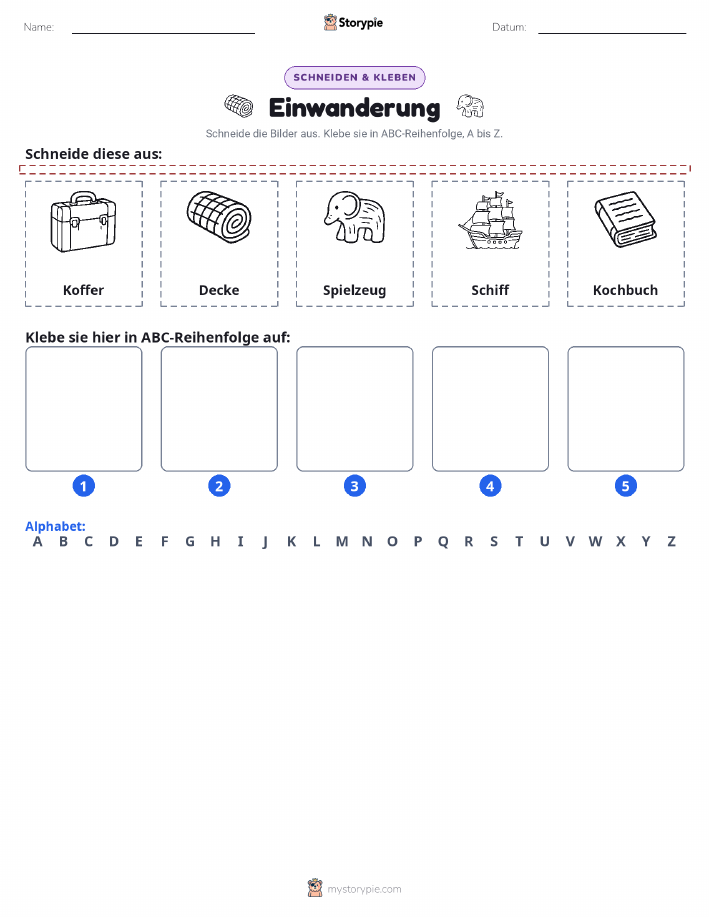 Schneiden & Einfügen Alphabet