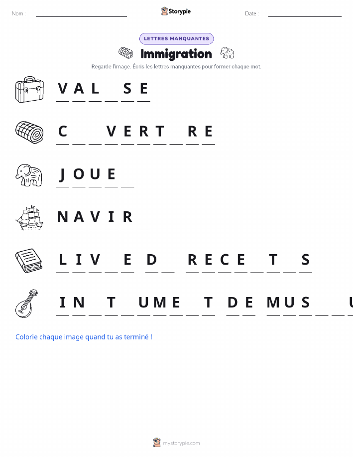 Lettres manquantes