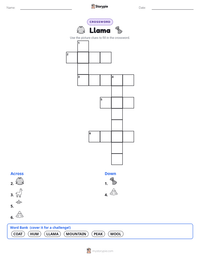 Llama printable worksheet preview