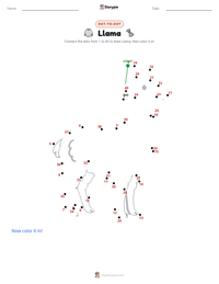 Llama printable worksheet preview