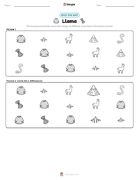 Llama printable worksheet preview