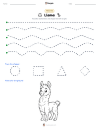 Llama printable worksheet preview