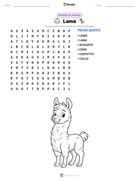 Anteprima della scheda stampabile di Lama