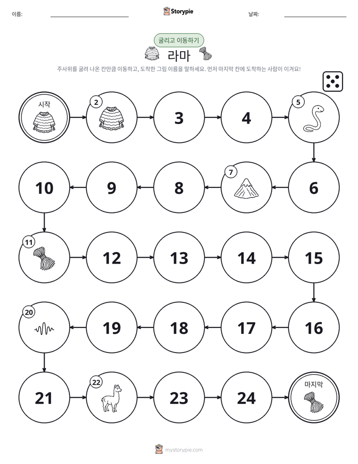 주사위 굴리고 이동하기 게임