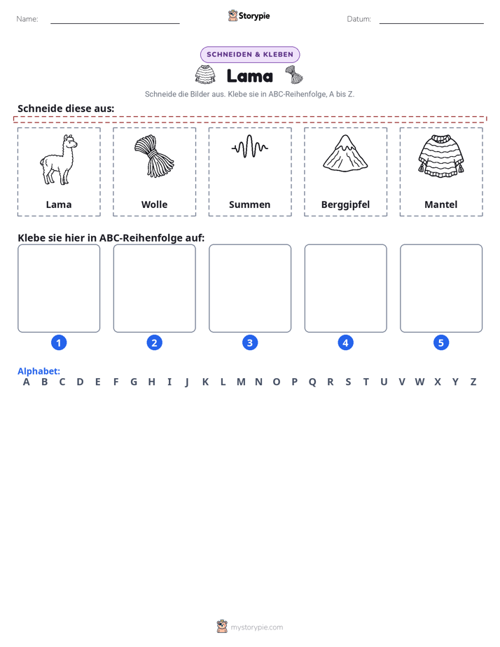 Schneiden & Einfügen Alphabet