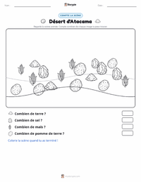 Aperçu de la feuille de travail imprimable Désert d'Atacama
