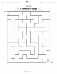 Atacamawoestijn afdrukbare werkblad voorbeeld