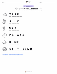 Anteprima della scheda stampabile di Deserto di Atacama