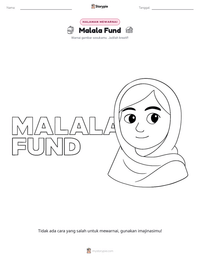 Prabaca lembar kerja cetak Malala Fund